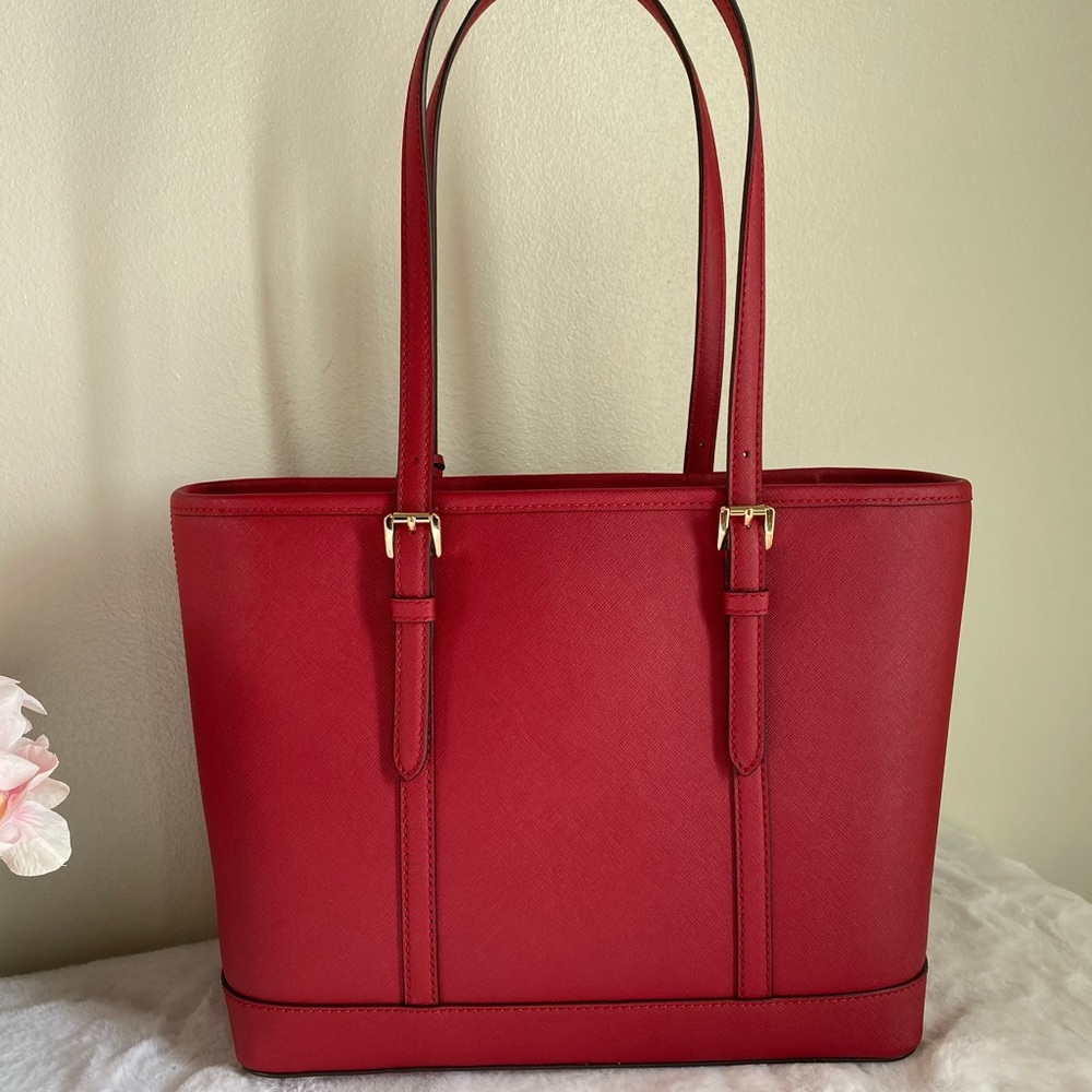 MK jet set travel tote ( scarlet) & wallet - Picture 4 of 8